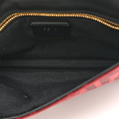 Fendi Recycled Fabric Jacquard Vitello Grace FF 1974 Baguette Belt Pouch Rosso Marlboro Black 5 of 10