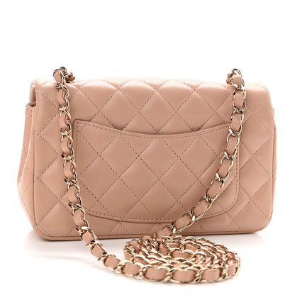Chanel Lambskin Quilted Mini Rectangular Flap Beige 3 of 11