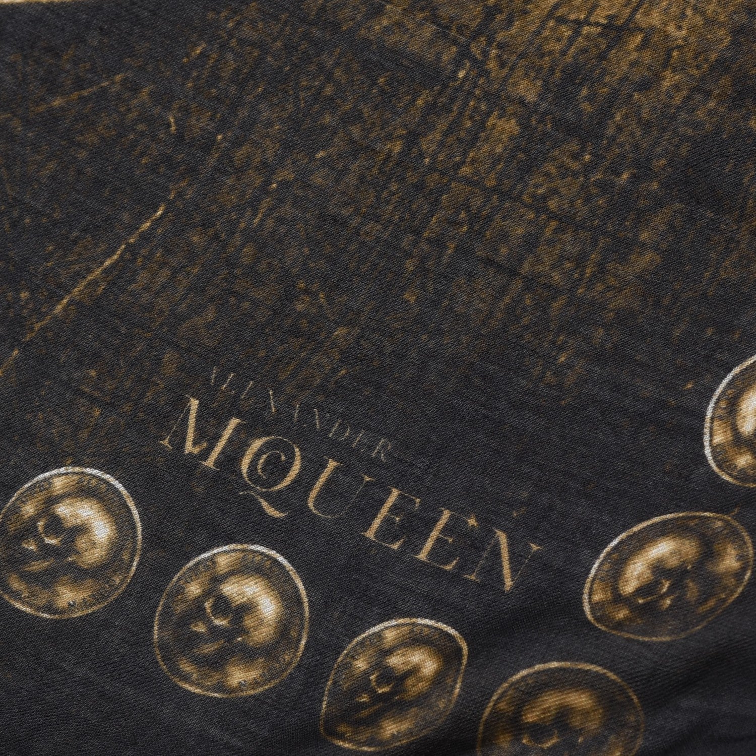 Alexander McQueen Modal Cashmere Skull Coin Scarf Black 4 of 5