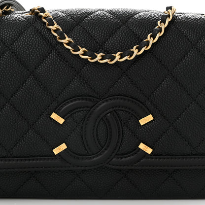 Chanel Caviar Quilted Small CC Filigree Flap Black 8 of 10