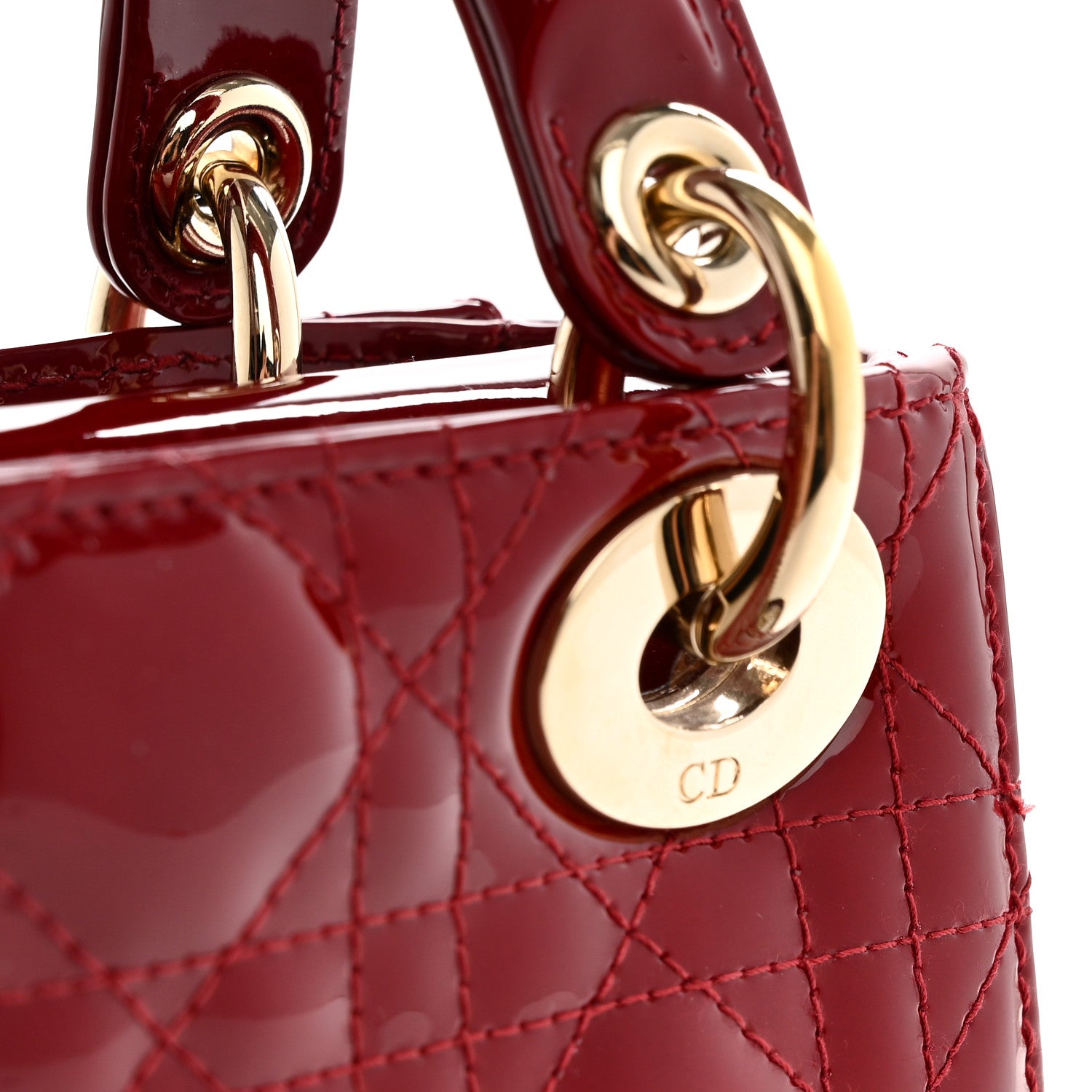 Christian Dior Patent Cannage Mini Lady Dior Red 10 of 10
