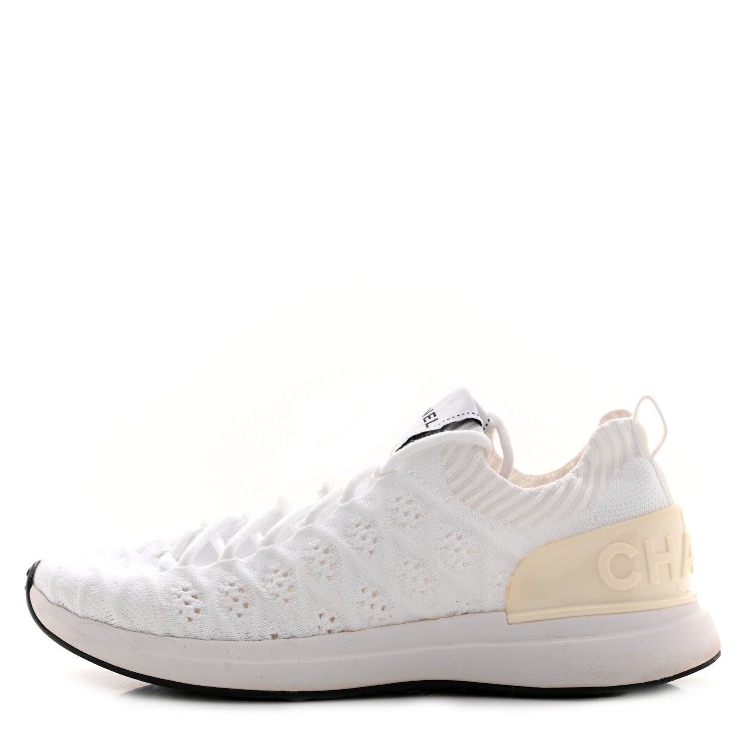 Chanel Mixed Fibers Quilted Womens CC Sneakers 37 White 1 of 6
