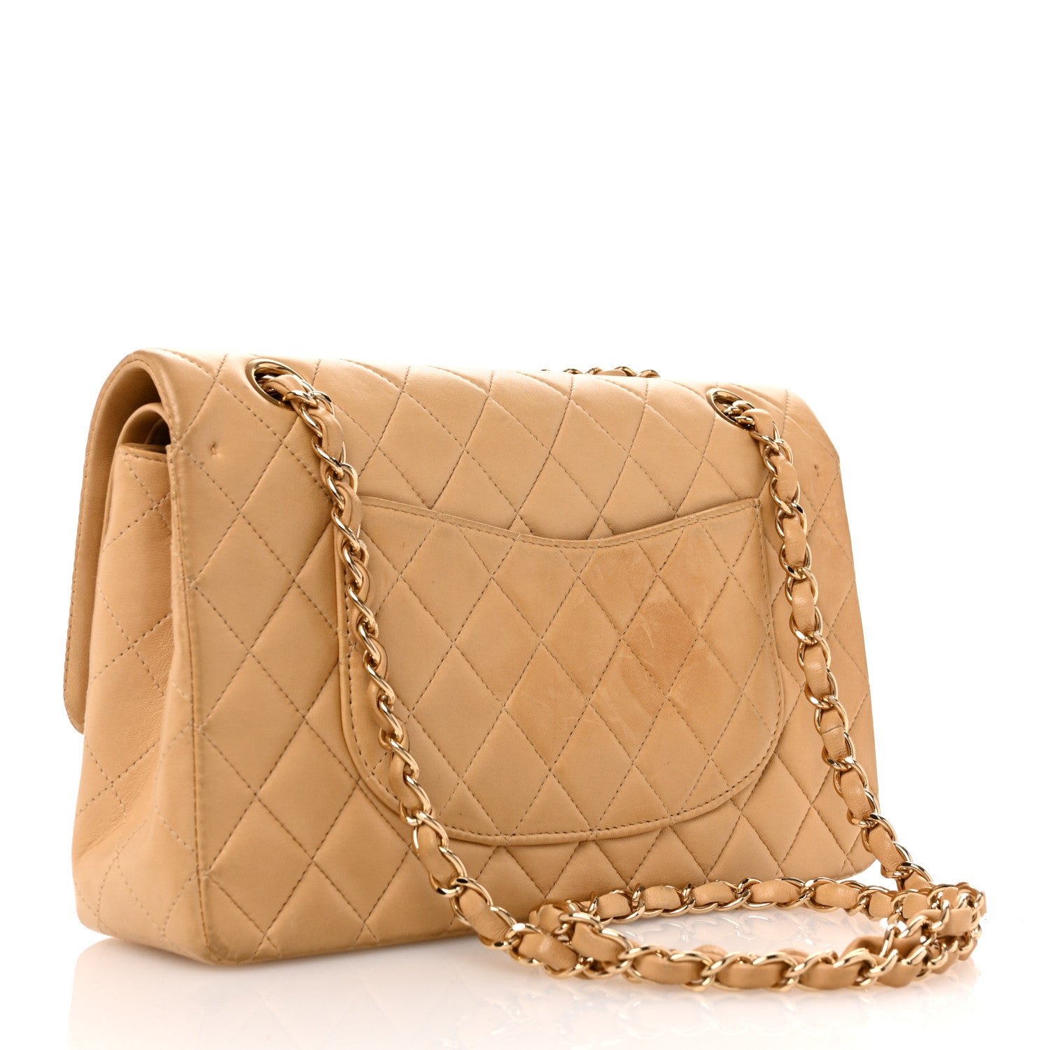 Chanel Lambskin Quilted Medium Double Flap Beige 3 of 16