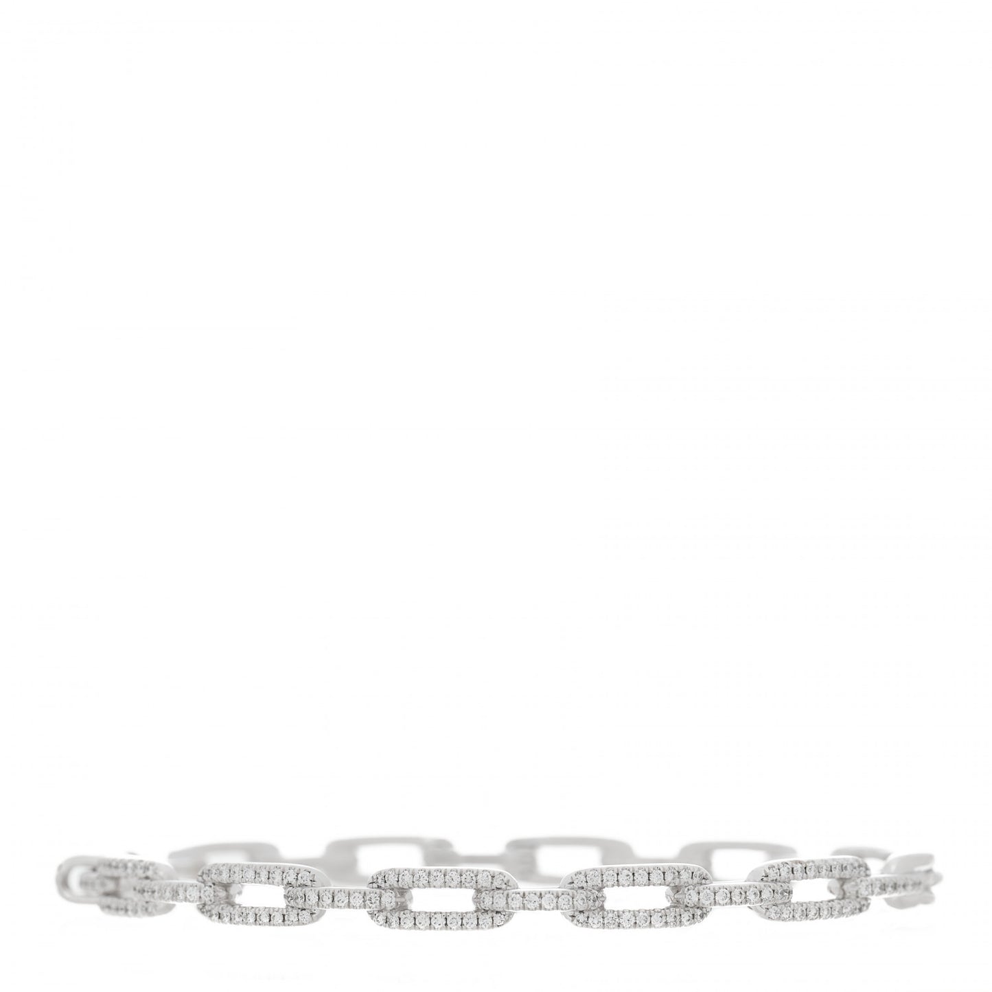 18K White Gold Diamond 4mm Stax Chain Link Bracelet
