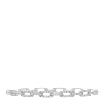 David Yurman 18K White Gold Diamond 4mm Stax Chain Link Bracelet 1 of 3