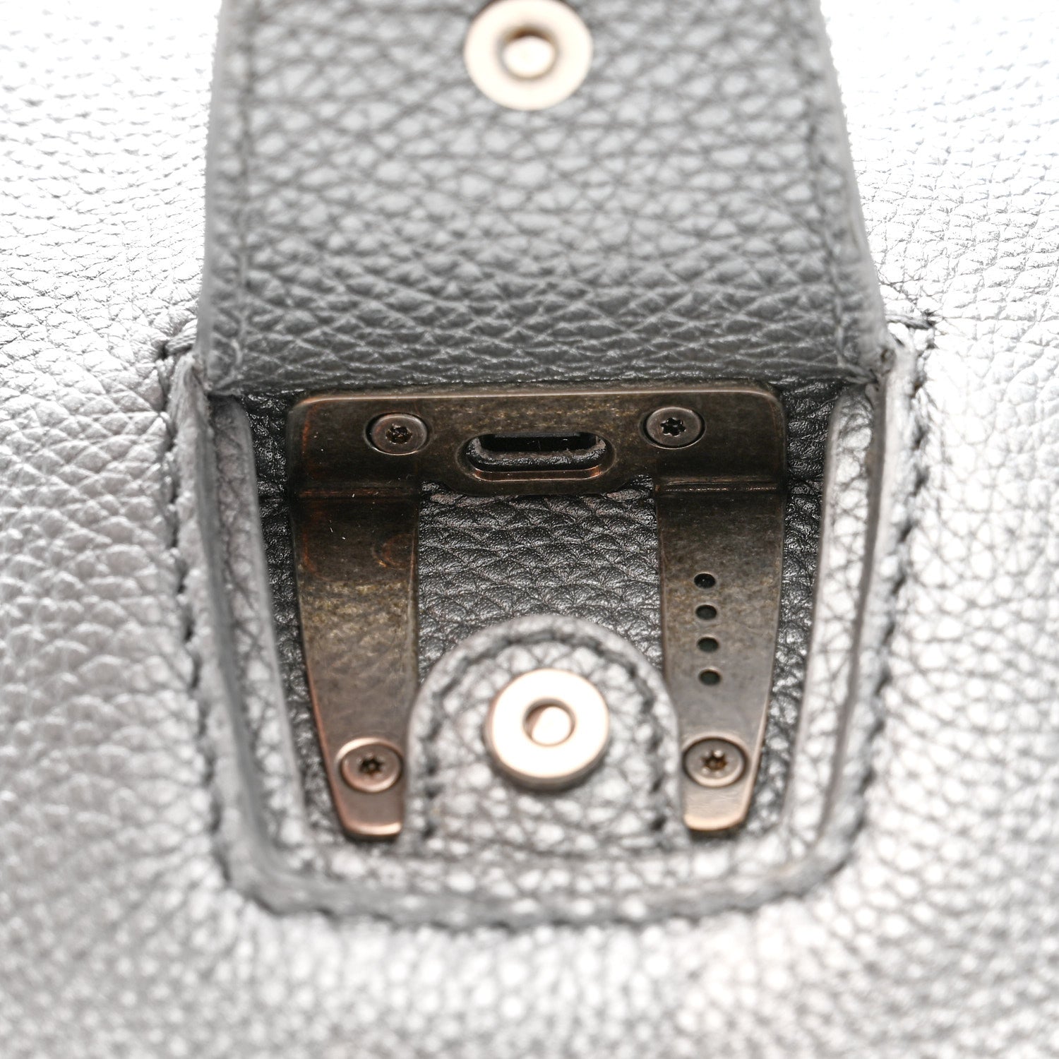 Balenciaga Metallic Calfskin LED Logo Projector Top Handle Bag Silver 13 of 17