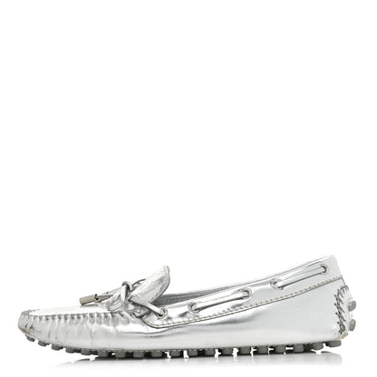Louis Vuitton Patent Calfskin Monogram Gloria Loafers 38 Silver 1 of 19