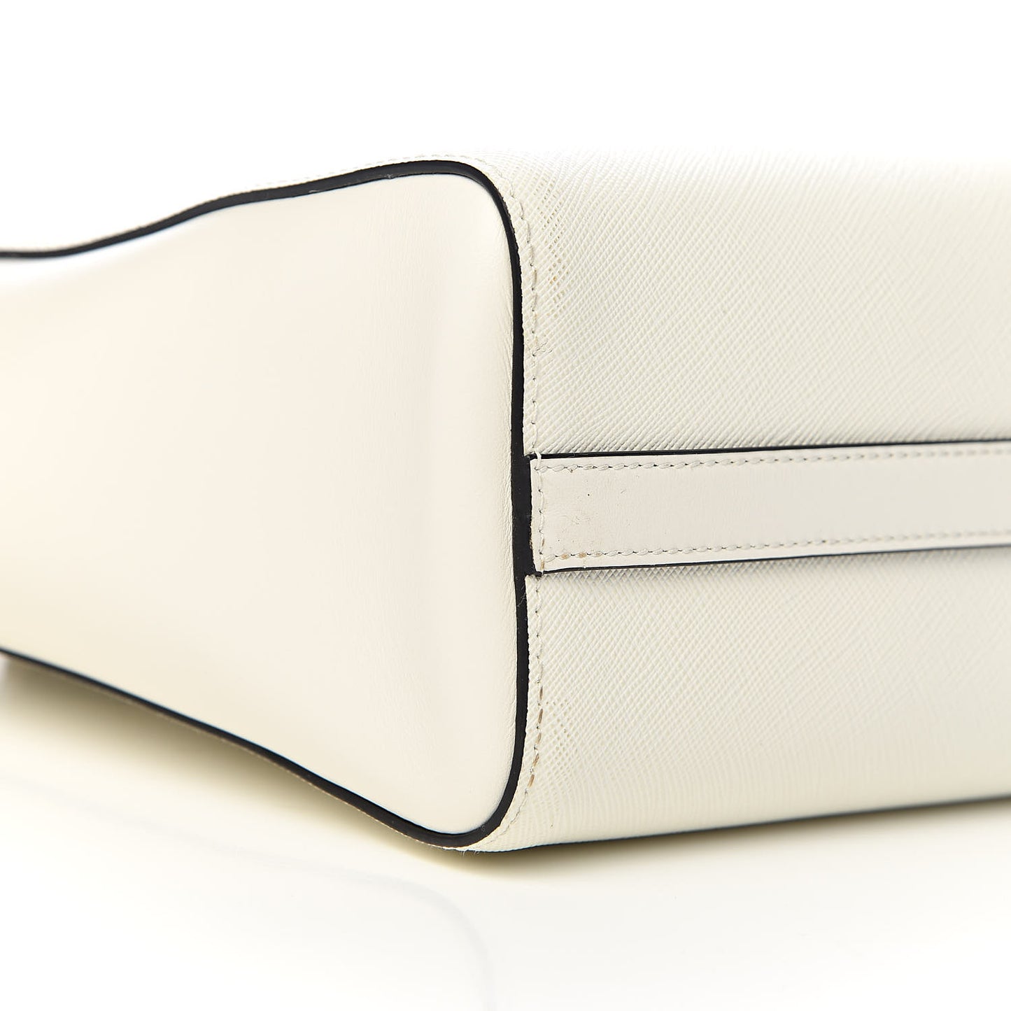 Saffiano Soft Calfskin Zippered Tote White