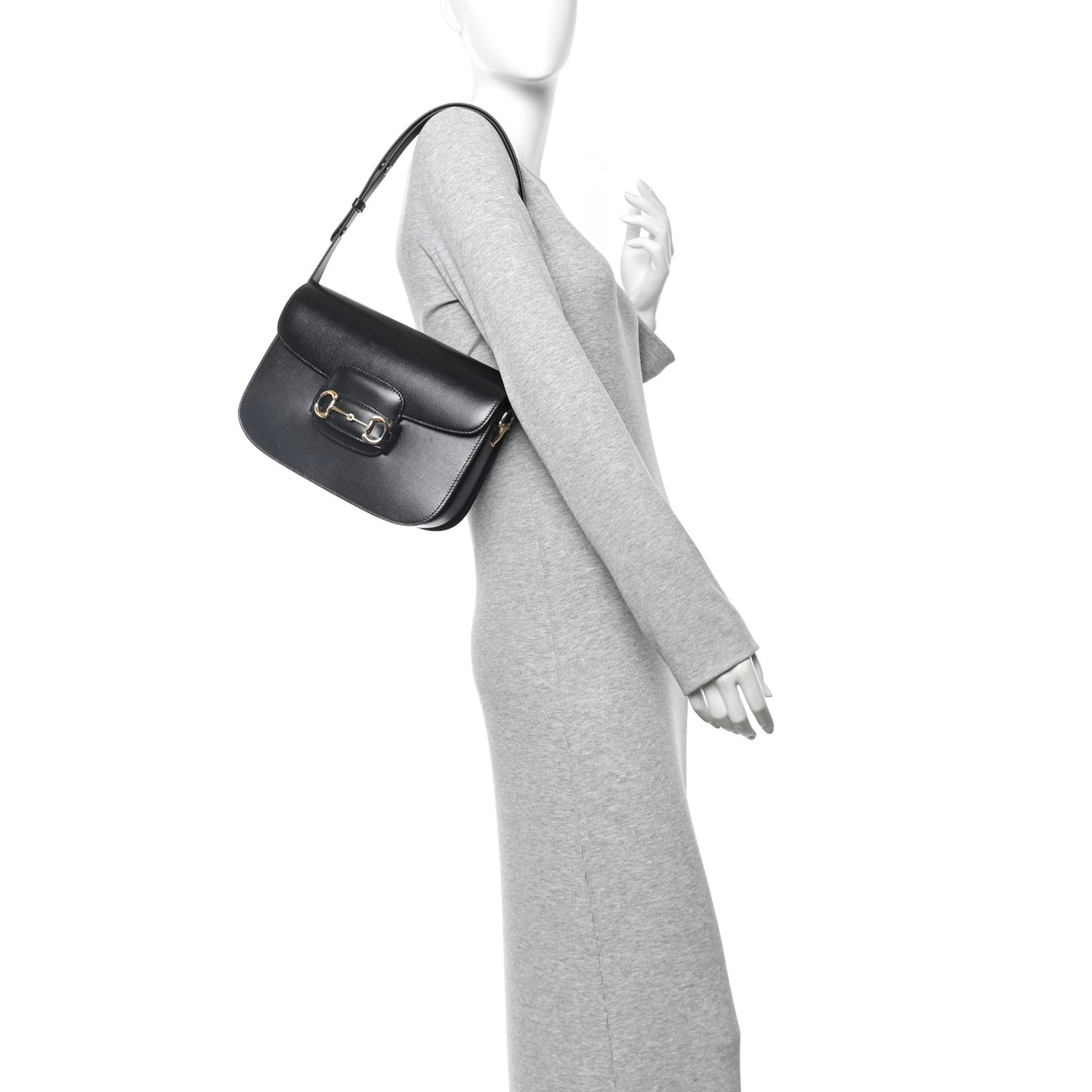 Azalea Calfskin Horsebit 1955 Shoulder Bag Black