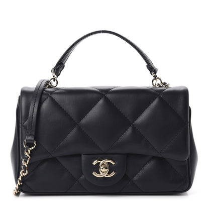 Chanel Lambskin Quilted Small Easy Carry Flap Navy 1 of 13