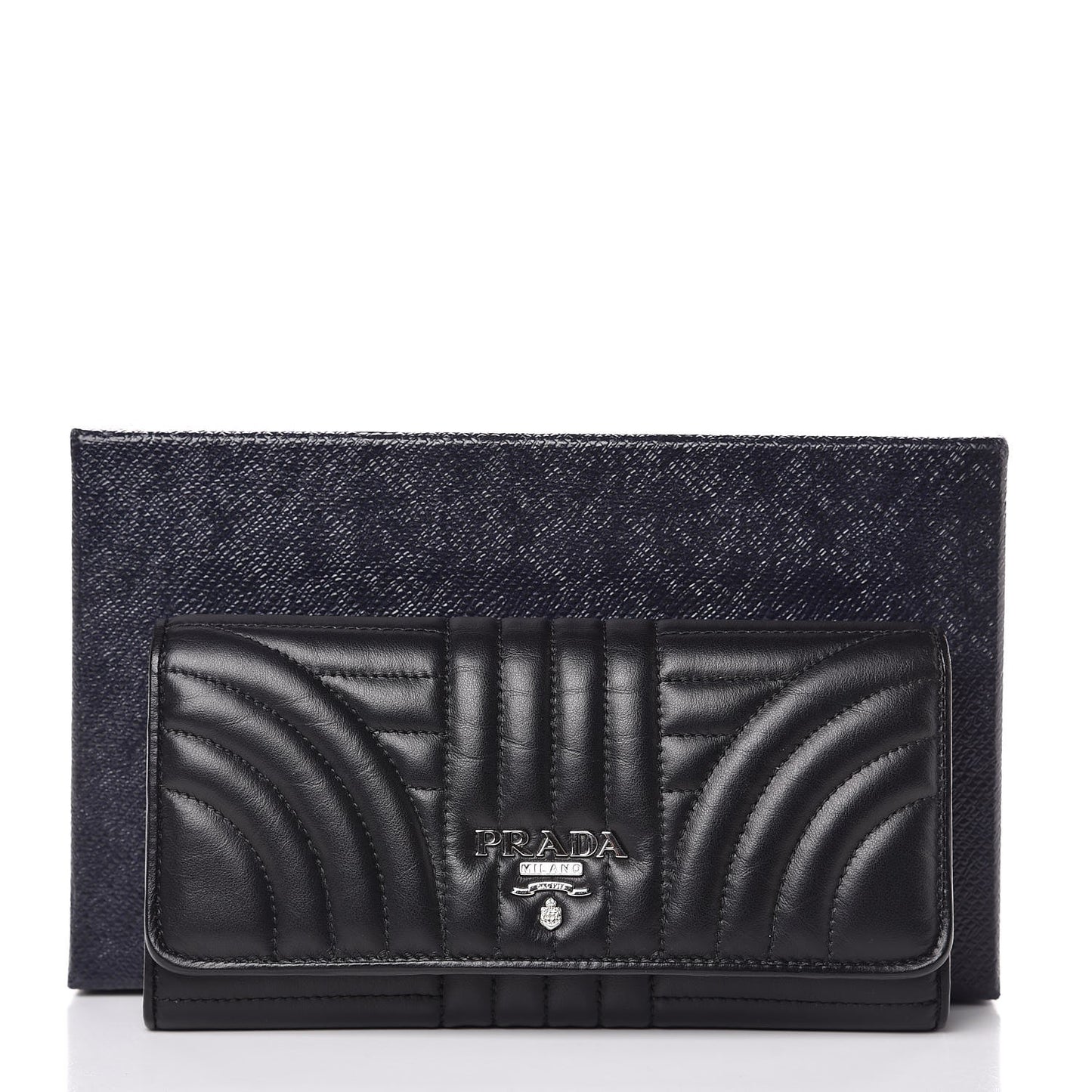 Soft Calfskin Diagramme Continental Wallet Black