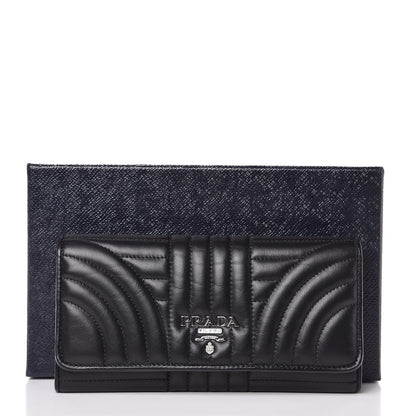 Prada Soft Calfskin Diagramme Continental Wallet Black 9 of 9