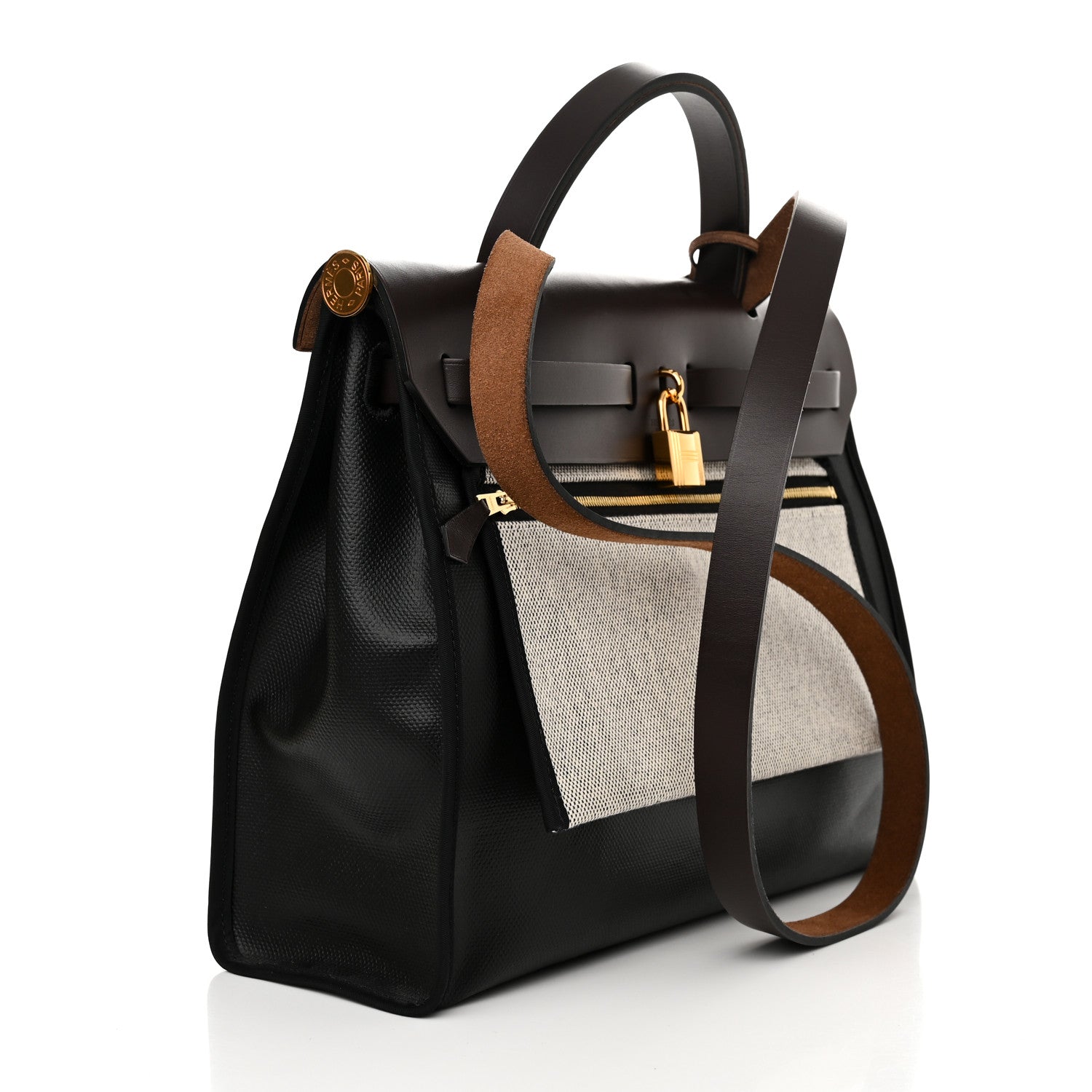 Hermes Toile H Berline Vache Hunter Herbag Zip PM 31 Black 4 of 14