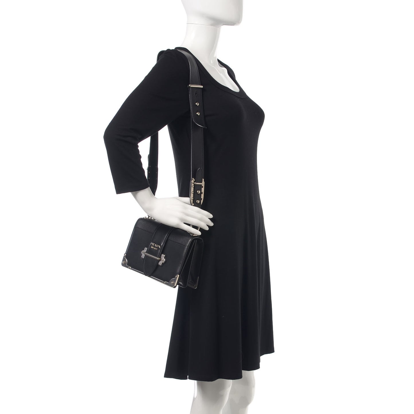 City Calf Saffiano Cahier Bag Black