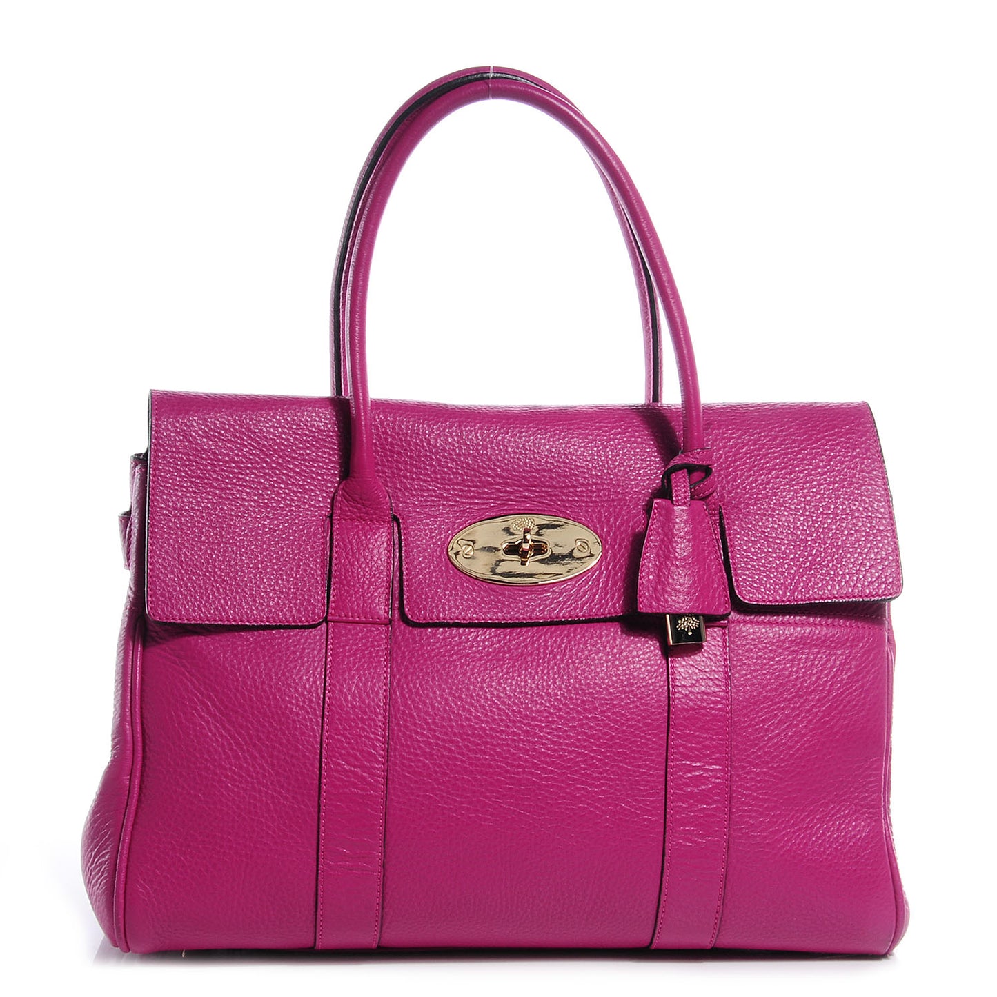 Spongy Pebbled Leather Bayswater Hot Fuchsia