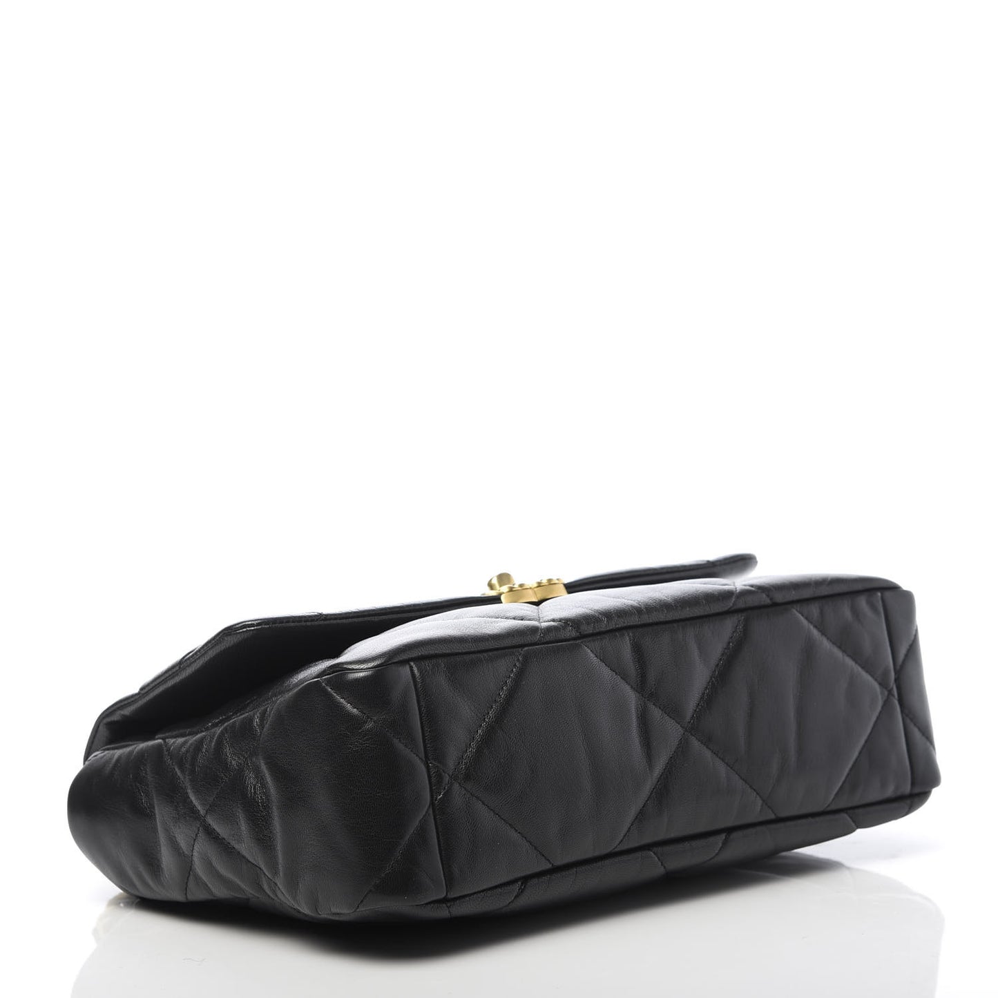 Goatskin Quilted Large 19 Flap Black