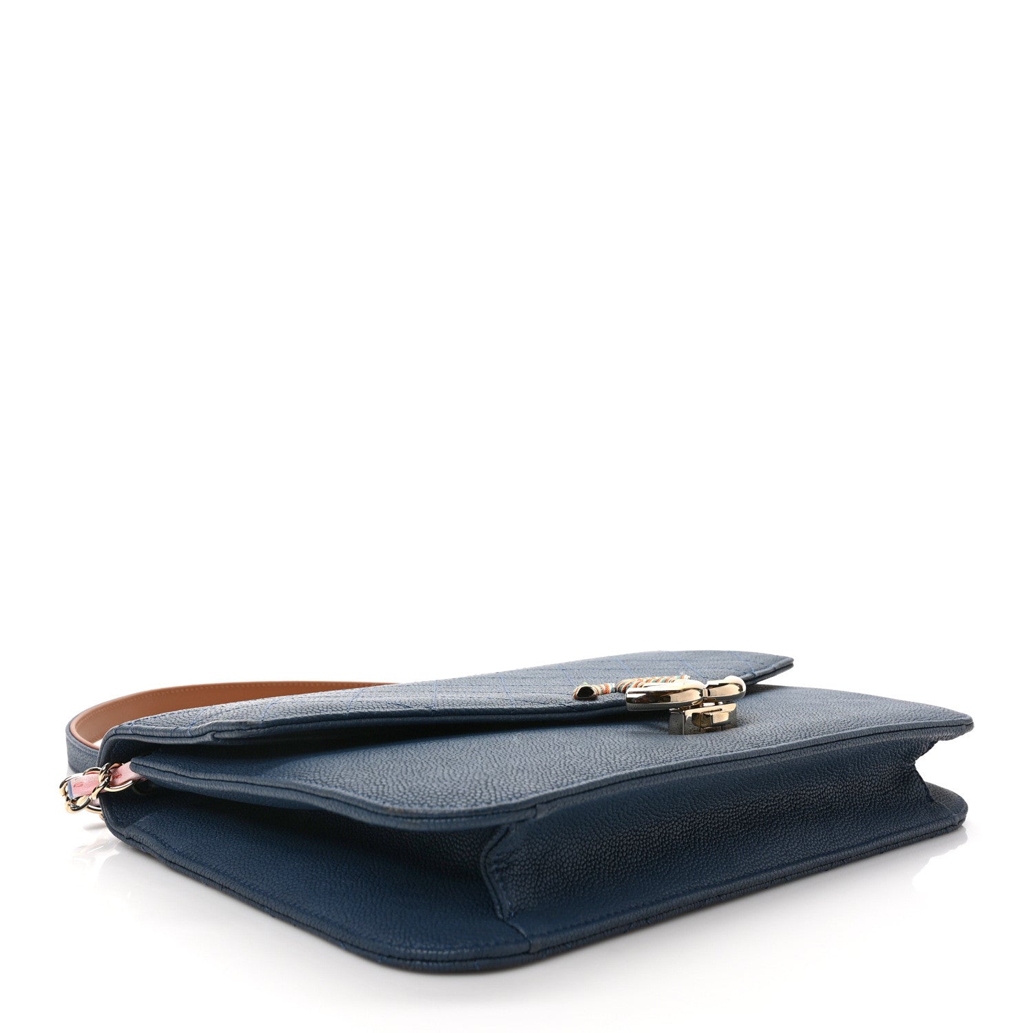 Chanel Grained Calfskin Quilted Cuba Flap Blue 4 of 10