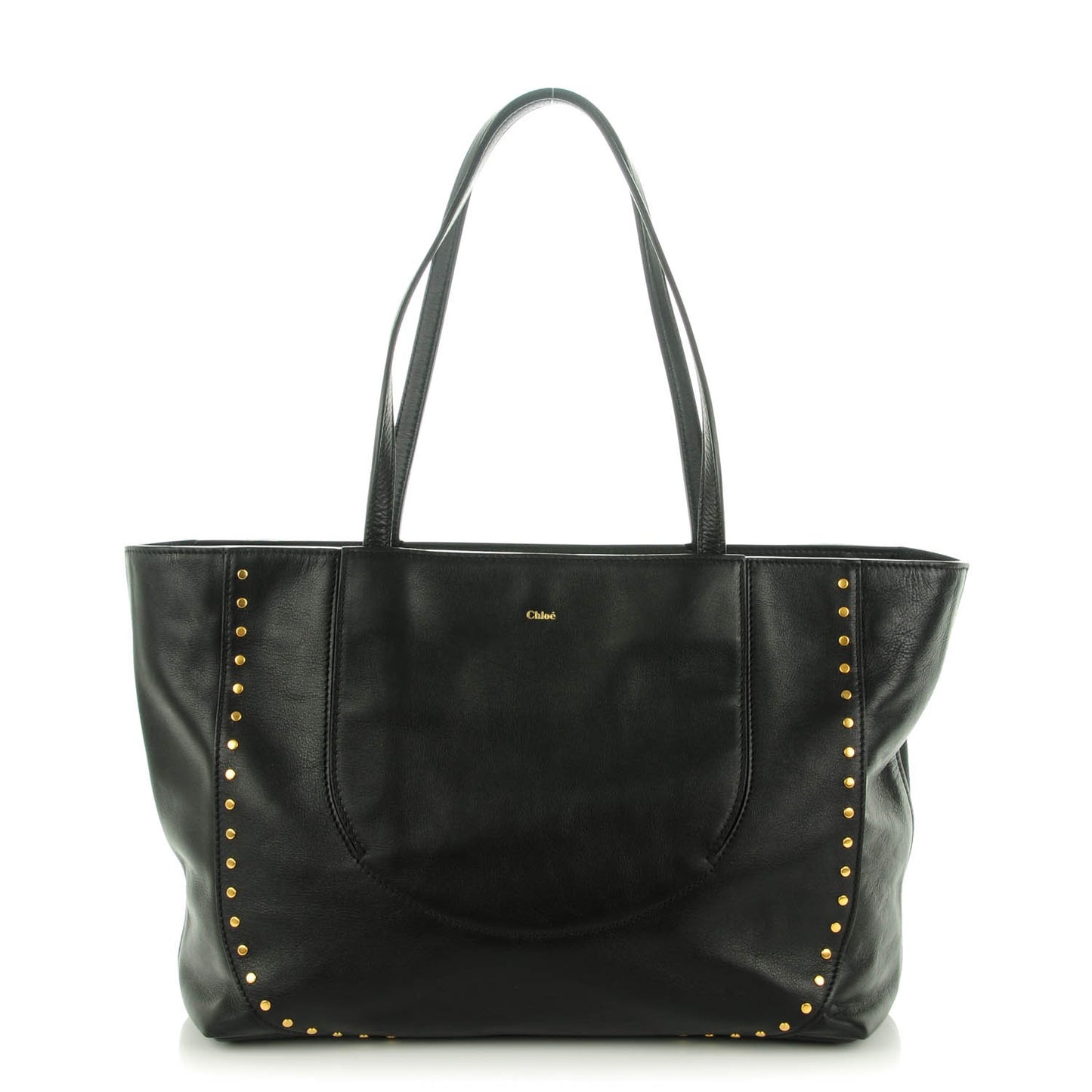 Calfskin Studded Isa Tote Black