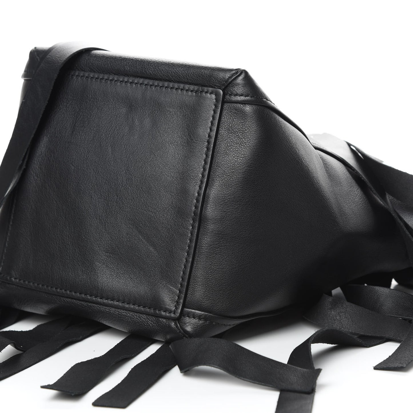 Calfskin XS Fringe Laundry Cabas Black