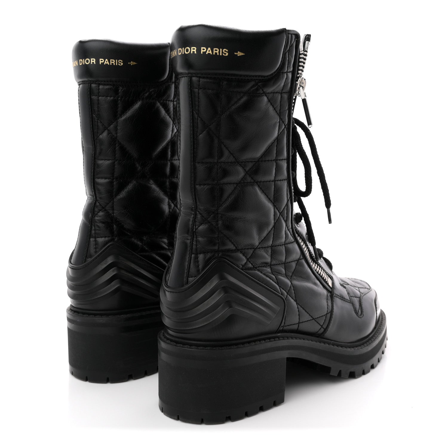 Christian Dior Calfskin Cannage D-Leader Ankle Boots 40.5 Black 5 of 11