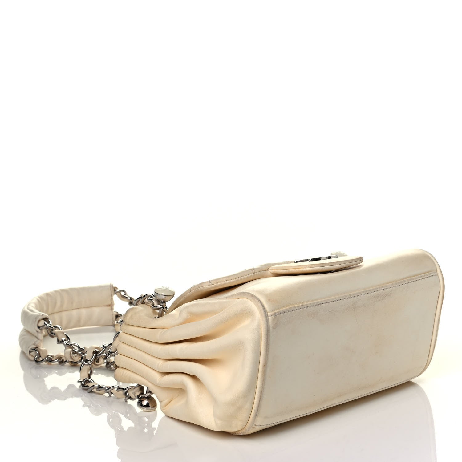 Chanel Lambskin Quilted Chain Accordion Flap White 3 of 8