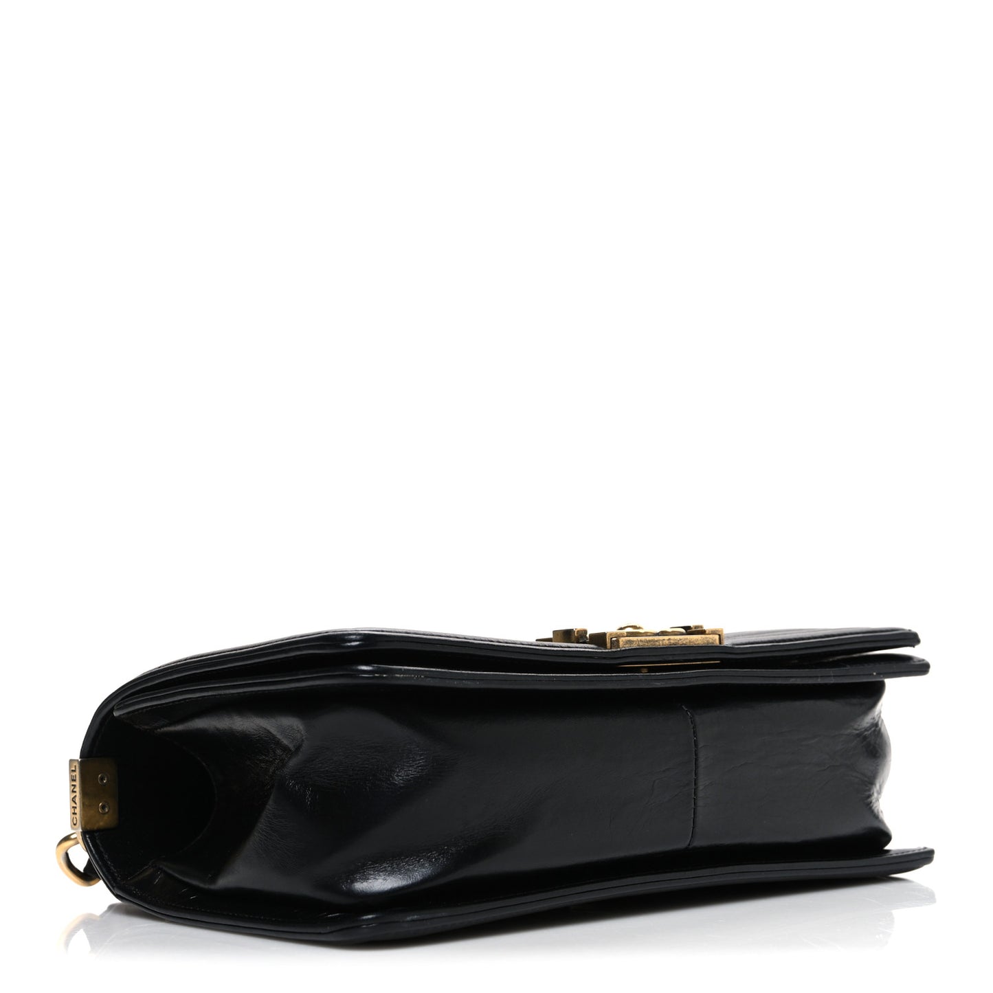 Aged Calfskin Quilted Medium Boy Flap Black