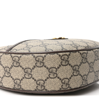 Gucci GG Supreme Monogram Textured Dollar Calfskin Small Ophidia Shoulder Bag Beige Ebony New Acero 9 of 10