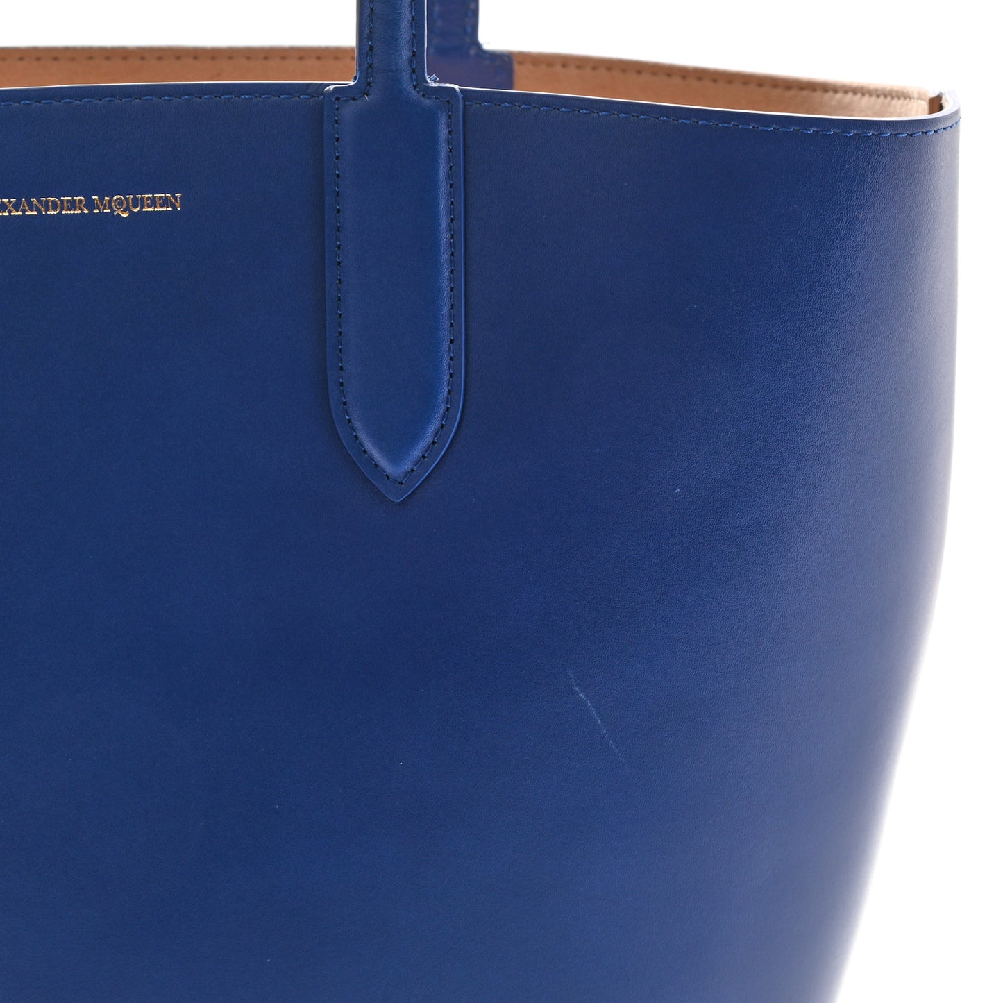 Grained Calfskin Skull Open Shopper Tote Blue