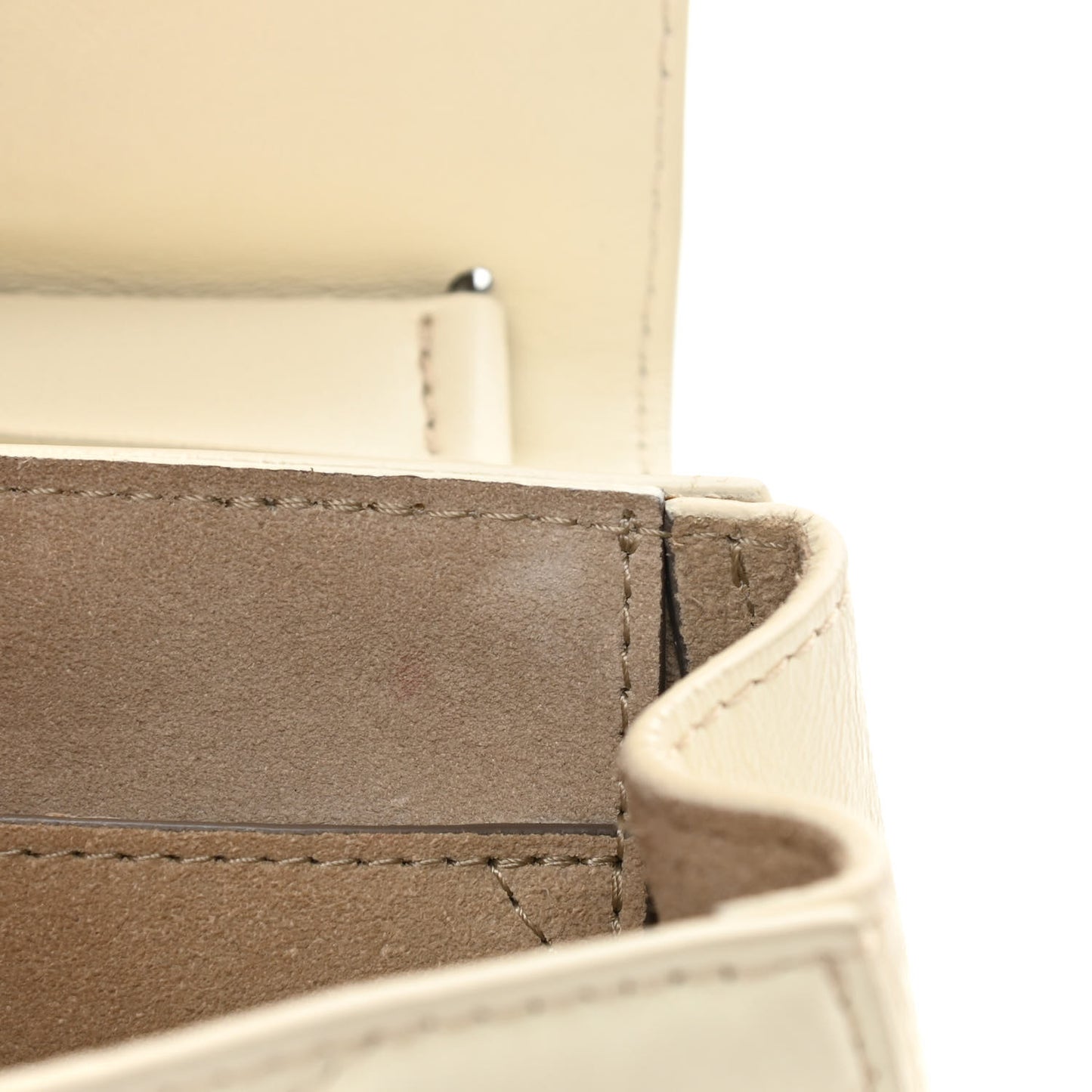 Calfskin Quilted Mini Drew Bijou Shoulder Bag Natural White