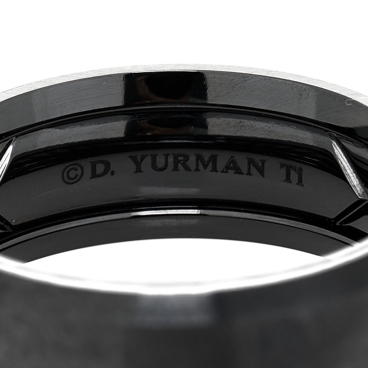 Black Titanium 8.5mm Beveled Band Ring 67 11.75