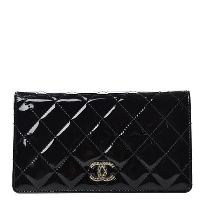 Chanel Patent Quilted Brilliant Yen Wallet Black 1 of 9