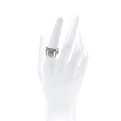 David Yurman Sterling Silver Diamond 11mm Albion Pave Ring 57 8 2 of 5