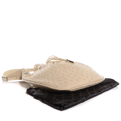 Gucci Ostrich Drawstring Hobo Off White 4 of 7