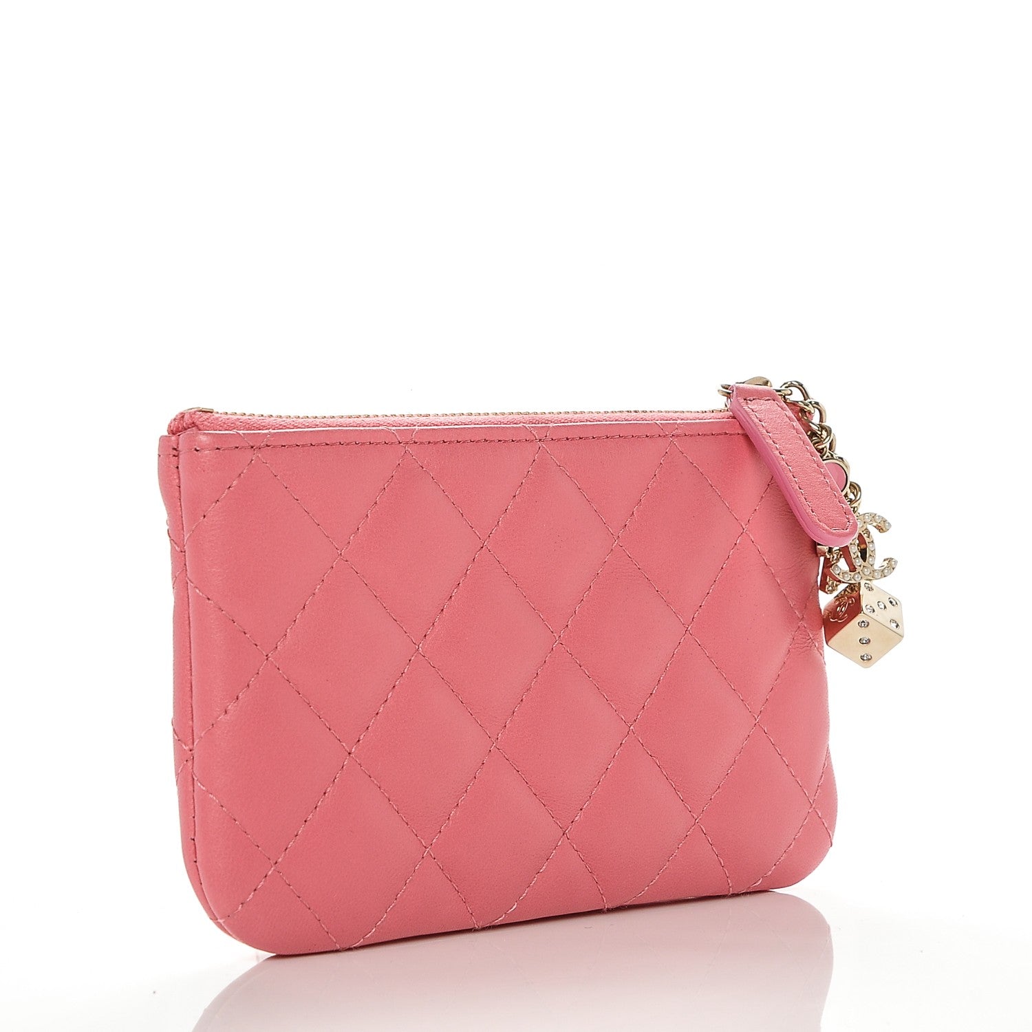 Chanel Lambskin Quilted Small Casino Cosmetic Case Pink 3 of 7