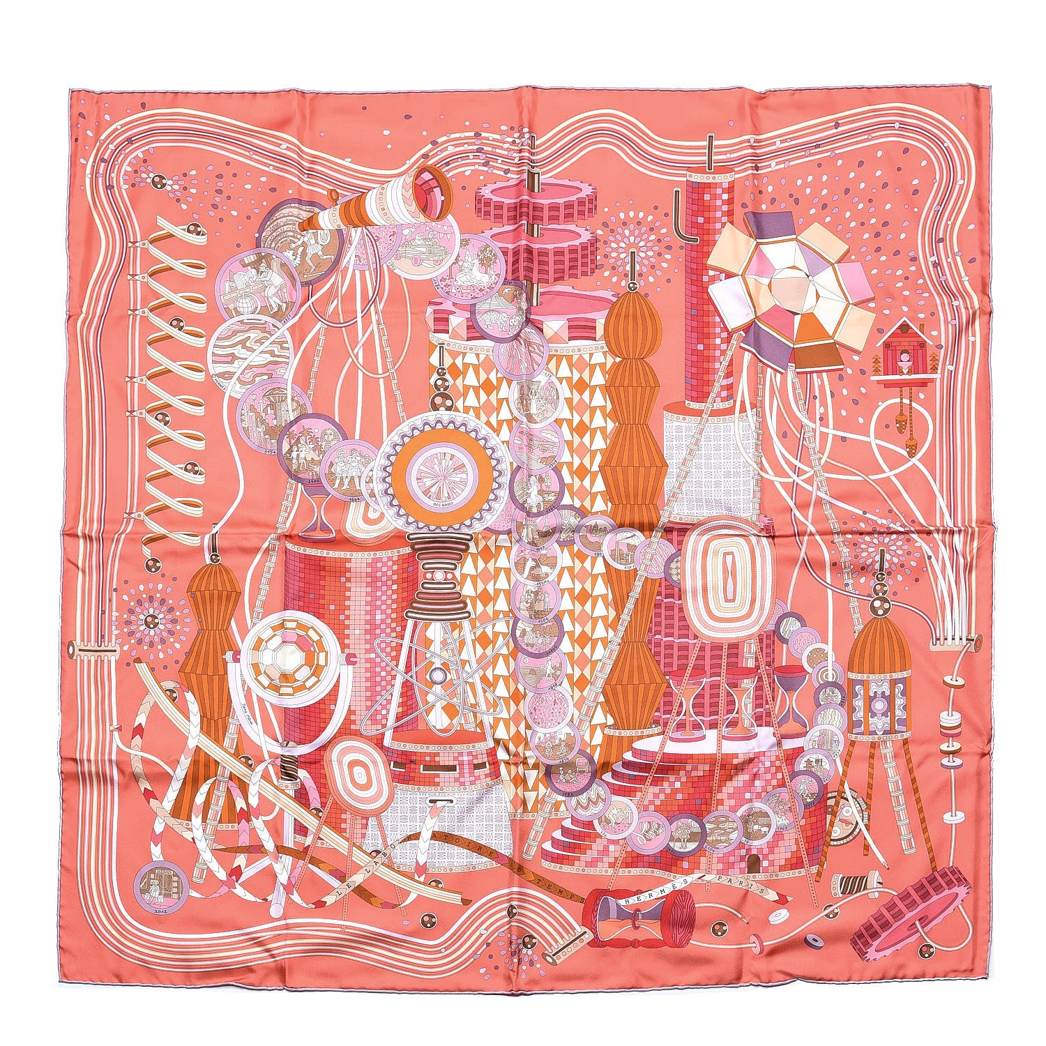 Hermes Silk La Laboratoire du Temps Scarf 90 1 of 5