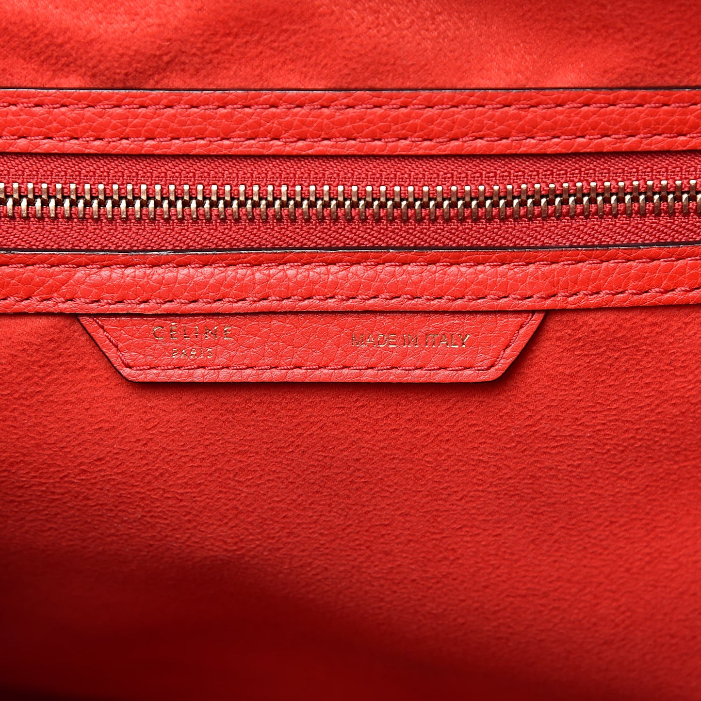 Drummed Calfskin Mini Luggage Red