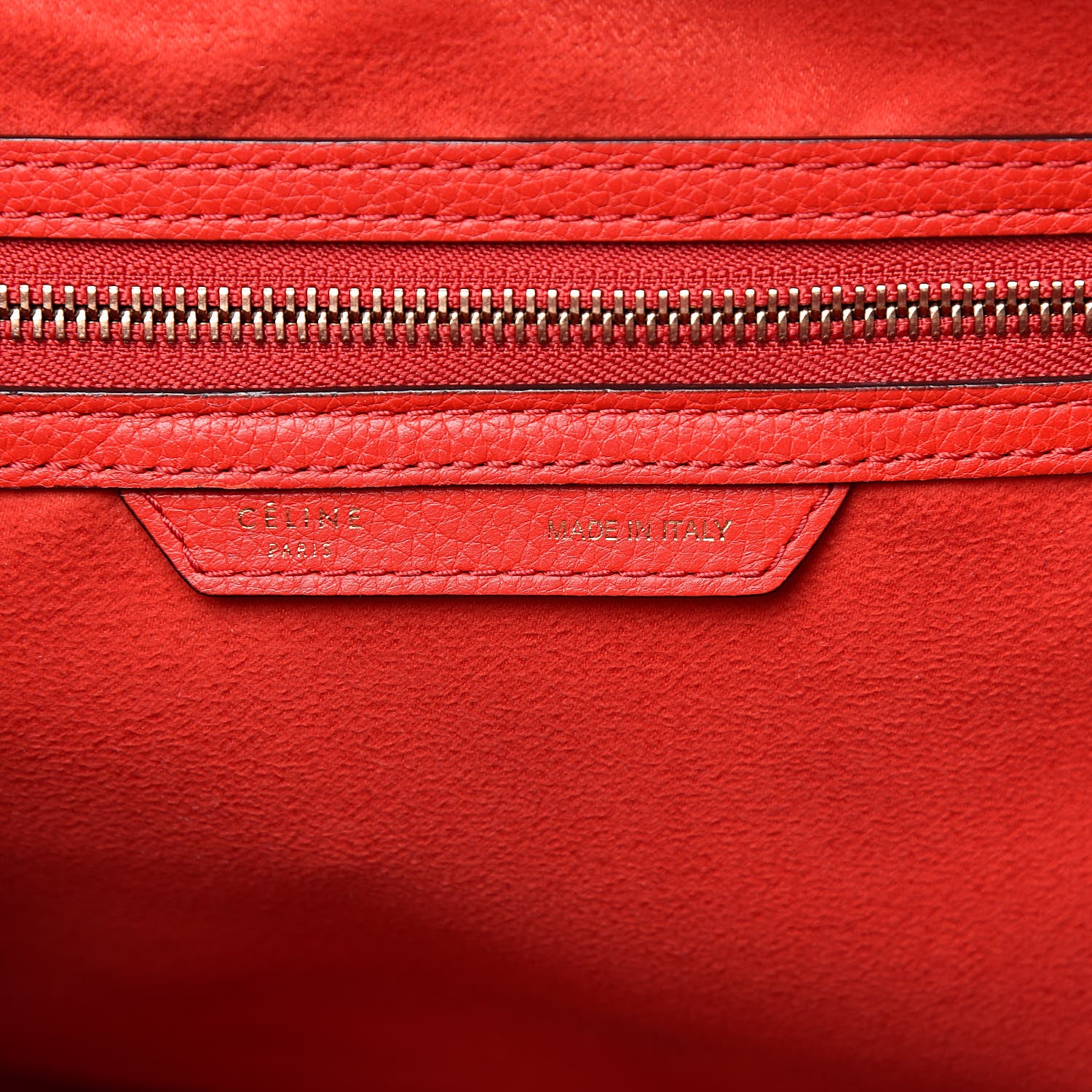 Celine Drummed Calfskin Mini Luggage Red 6 of 21