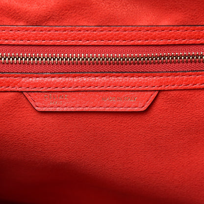 Celine Drummed Calfskin Mini Luggage Red 6 of 21