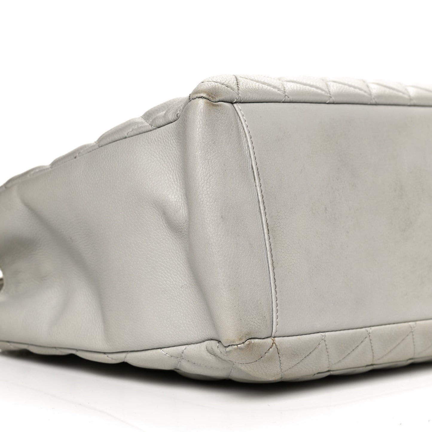 Caviar Quilted Grand Shopping Tote GST Light Grey