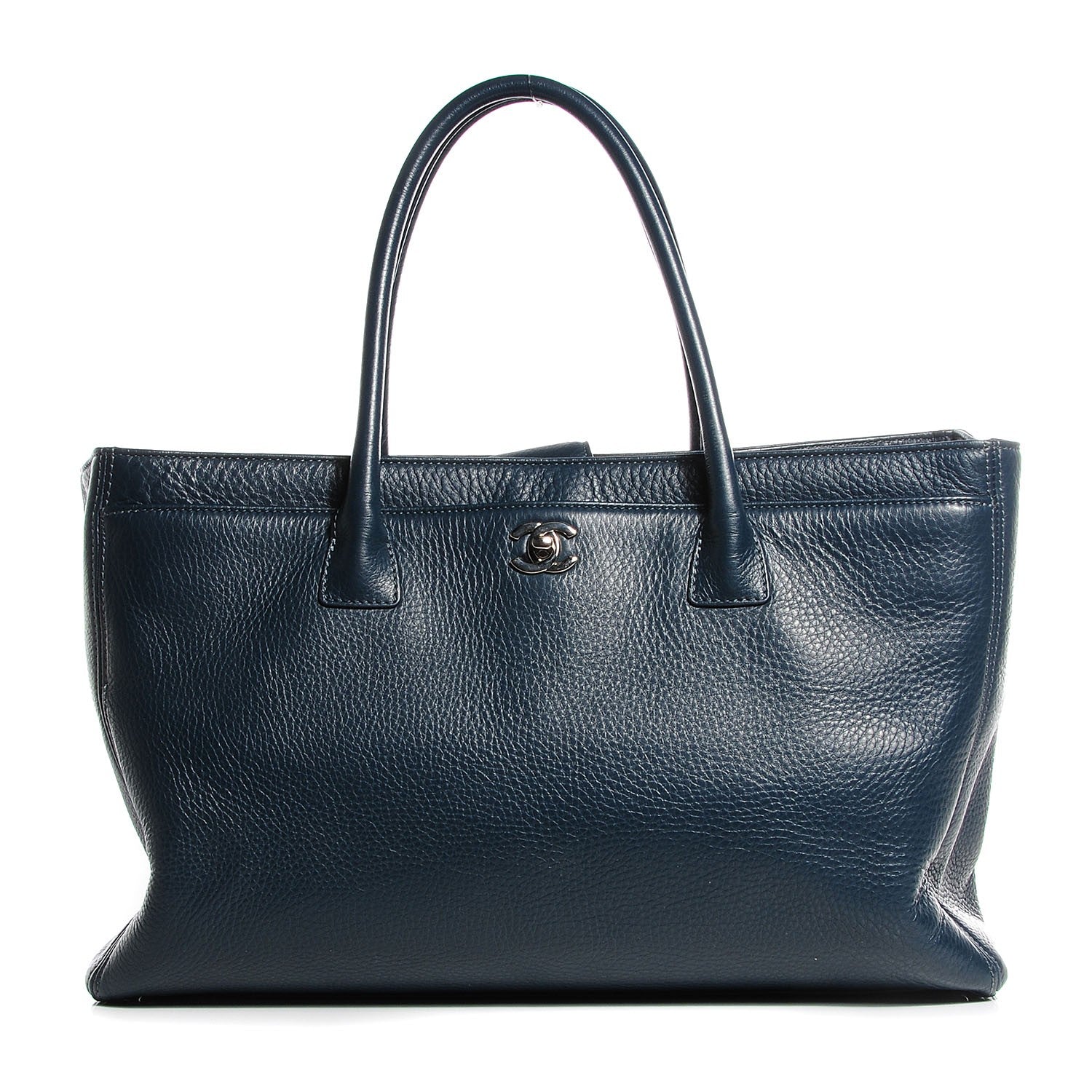 Chanel Deerskin Cerf Executive Shopper Tote Navy 1 of 8