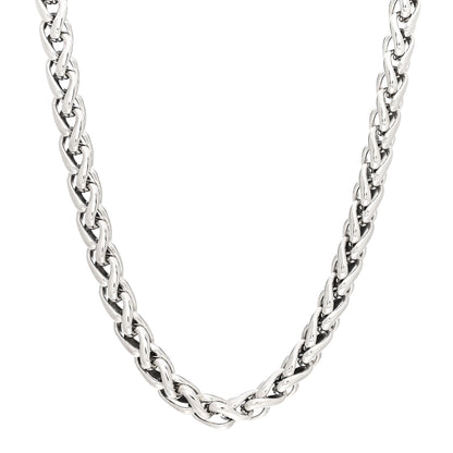 David Yurman Sterling Silver 18K Yellow Gold Diamond 8mm Wheat Chain Necklace 1 of 4