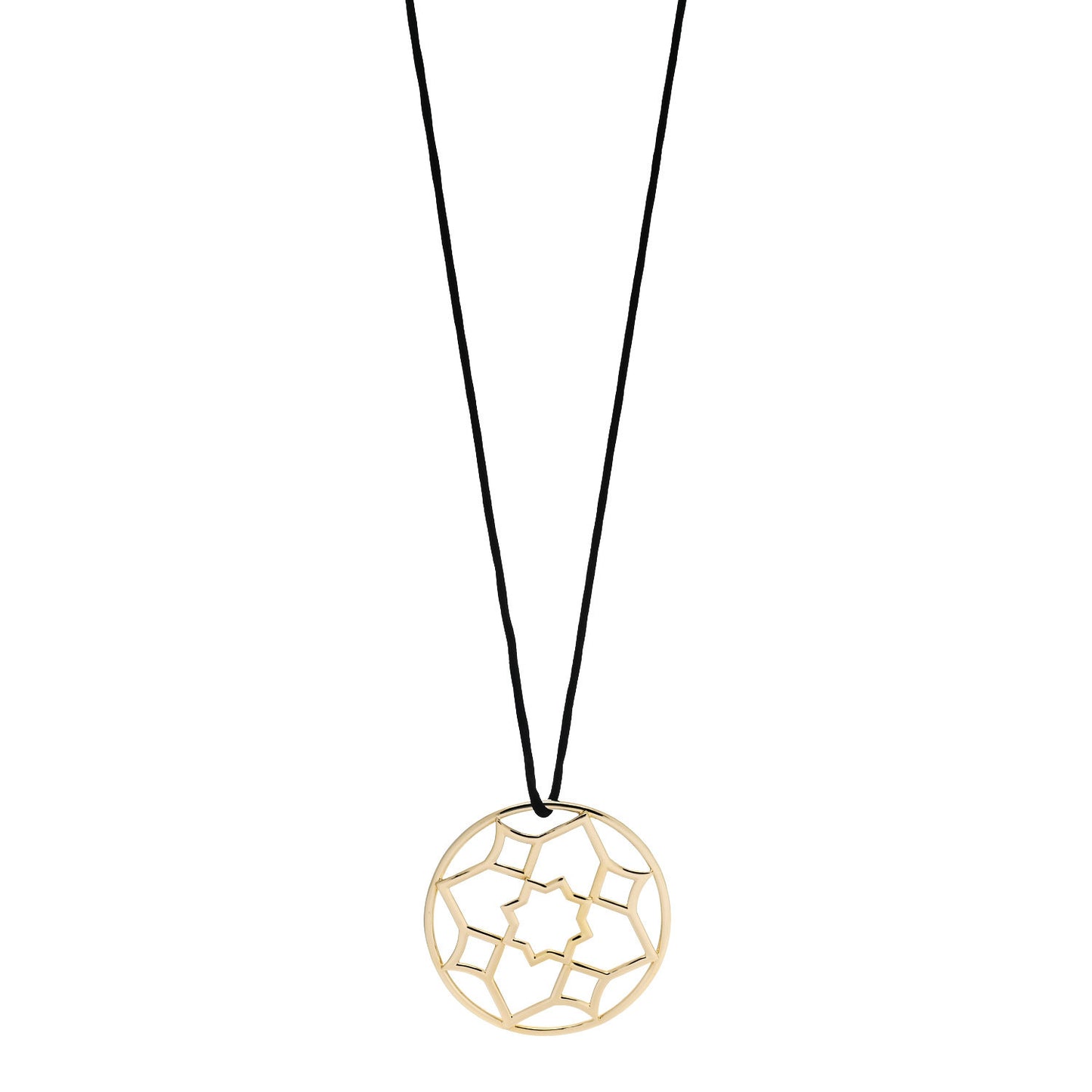 18K Yellow Gold Paloma Picasso Zellige Medallion Pendant Cord Necklace