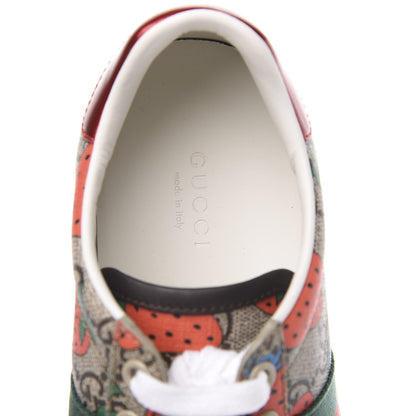 Gucci GG Supreme Monogram Strawberry Web Womens Ace Sneakers 35.5 Beige Multicolor Red Green 6 of 10