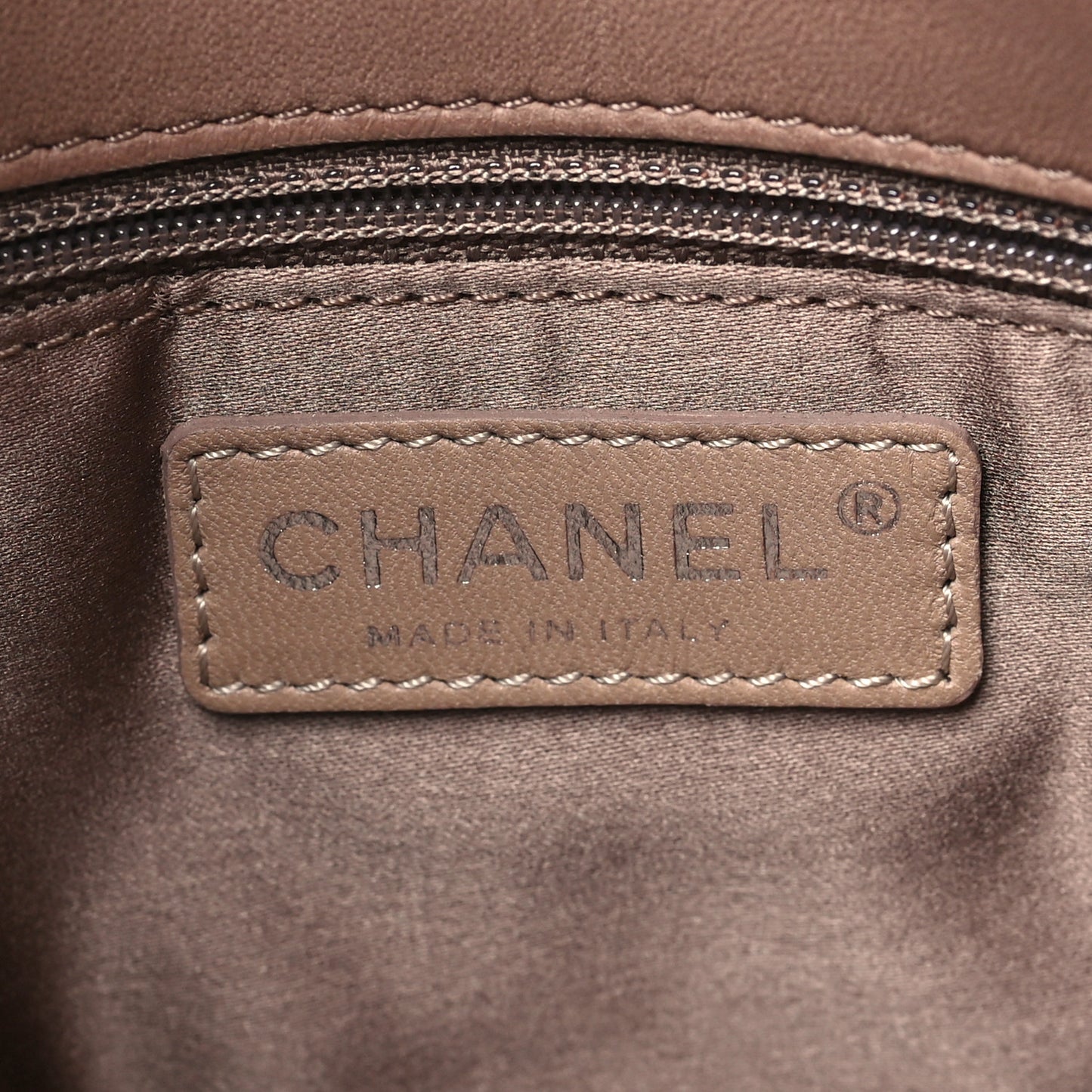 Lambskin Quilted Chanel 3 Accordion Flap Bag Dark Beige