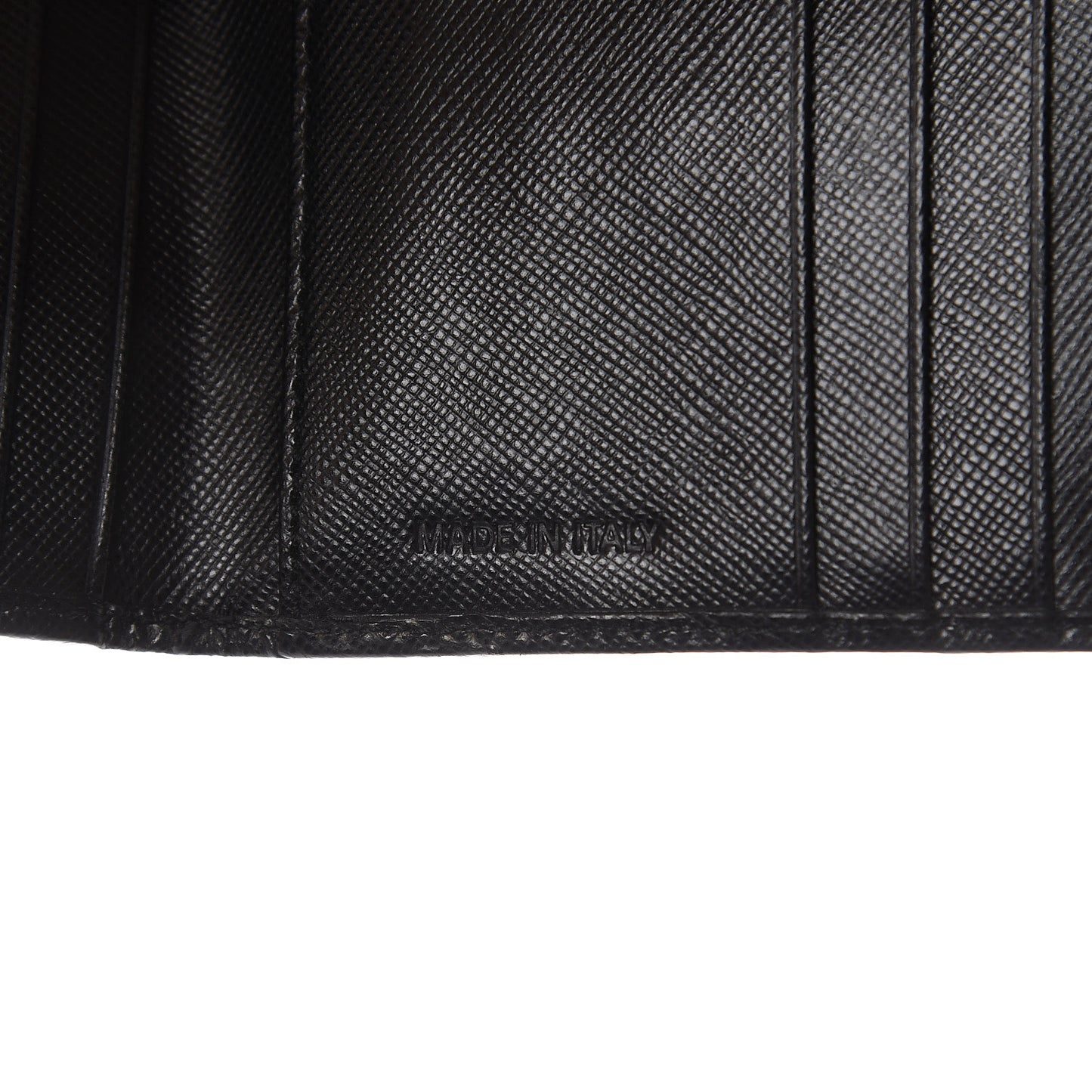 Saffiano Metal Tri-Fold Wallet Black