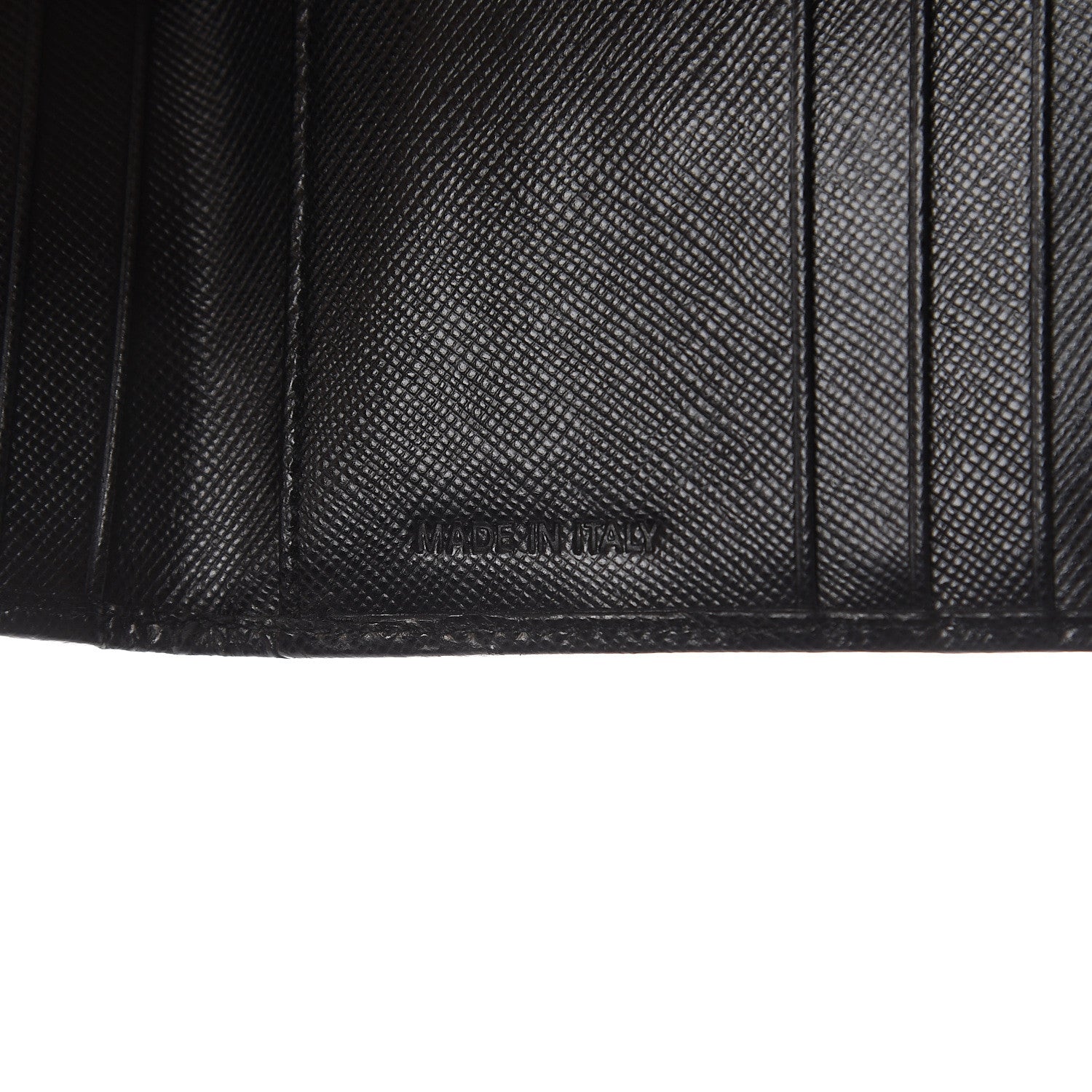 Prada Saffiano Metal Tri-Fold Wallet Black 6 of 6