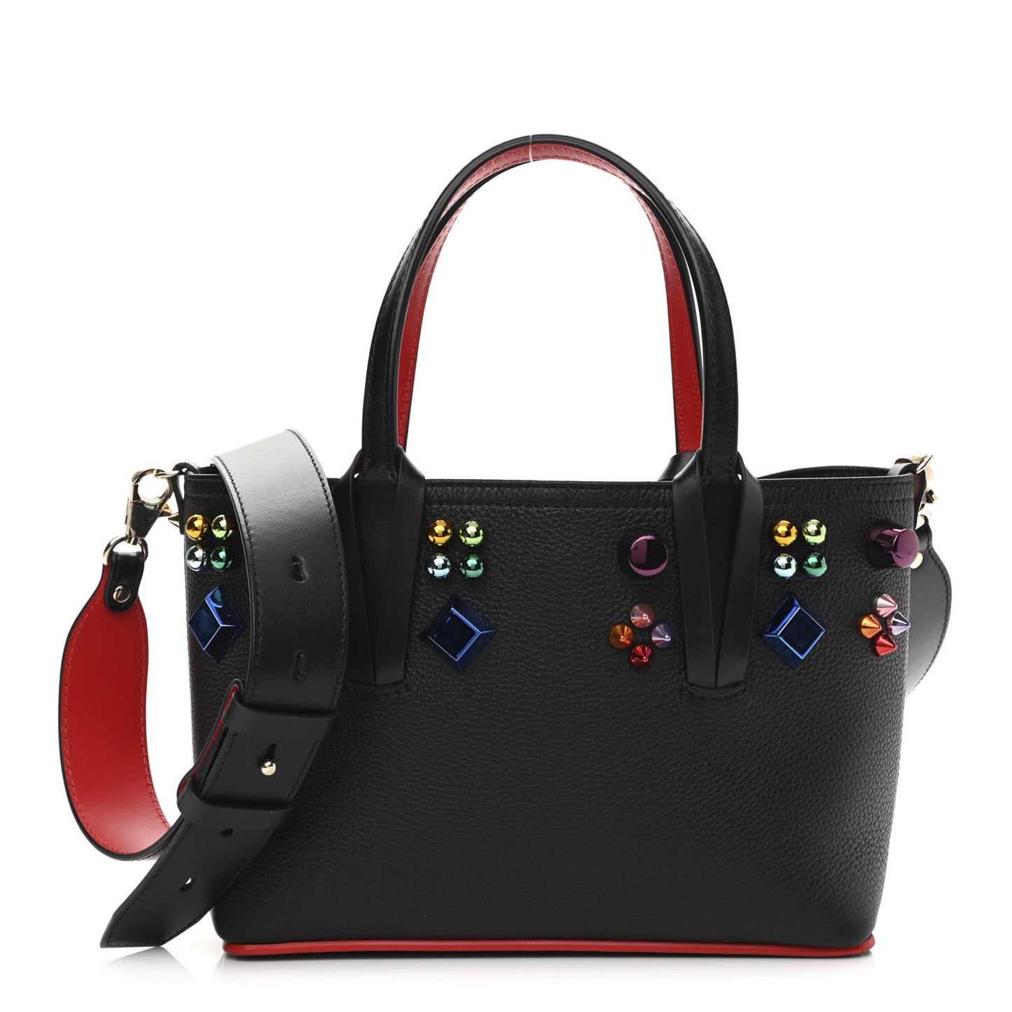 Calfskin Embellished Mini East West Cabata Tote Black