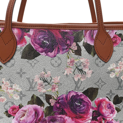 Louis Vuitton Metallic Monogram LV Garden Neverfull MM Silver 8 of 10