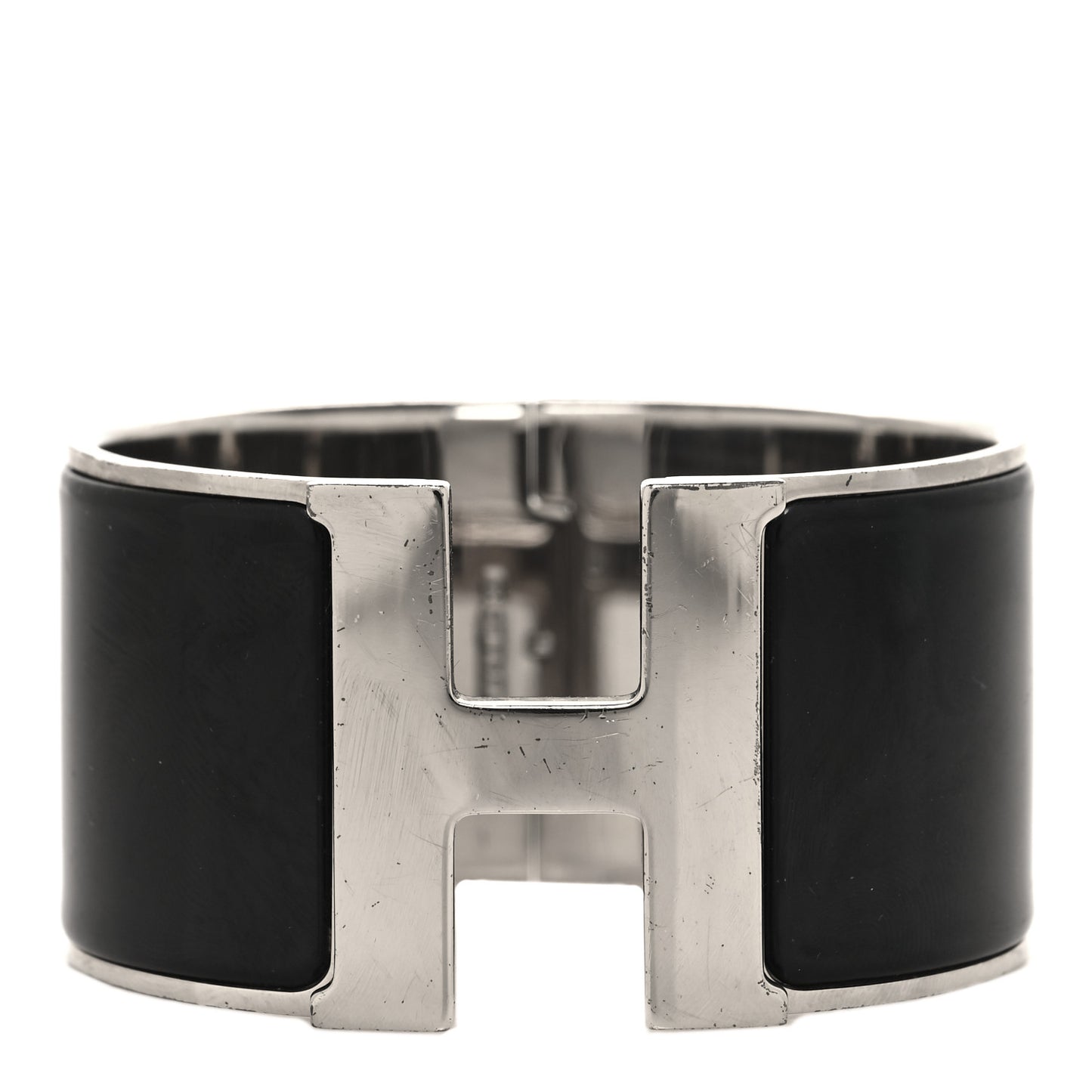 Enamel Extra Wide Clic Clac H Bracelet GM Black