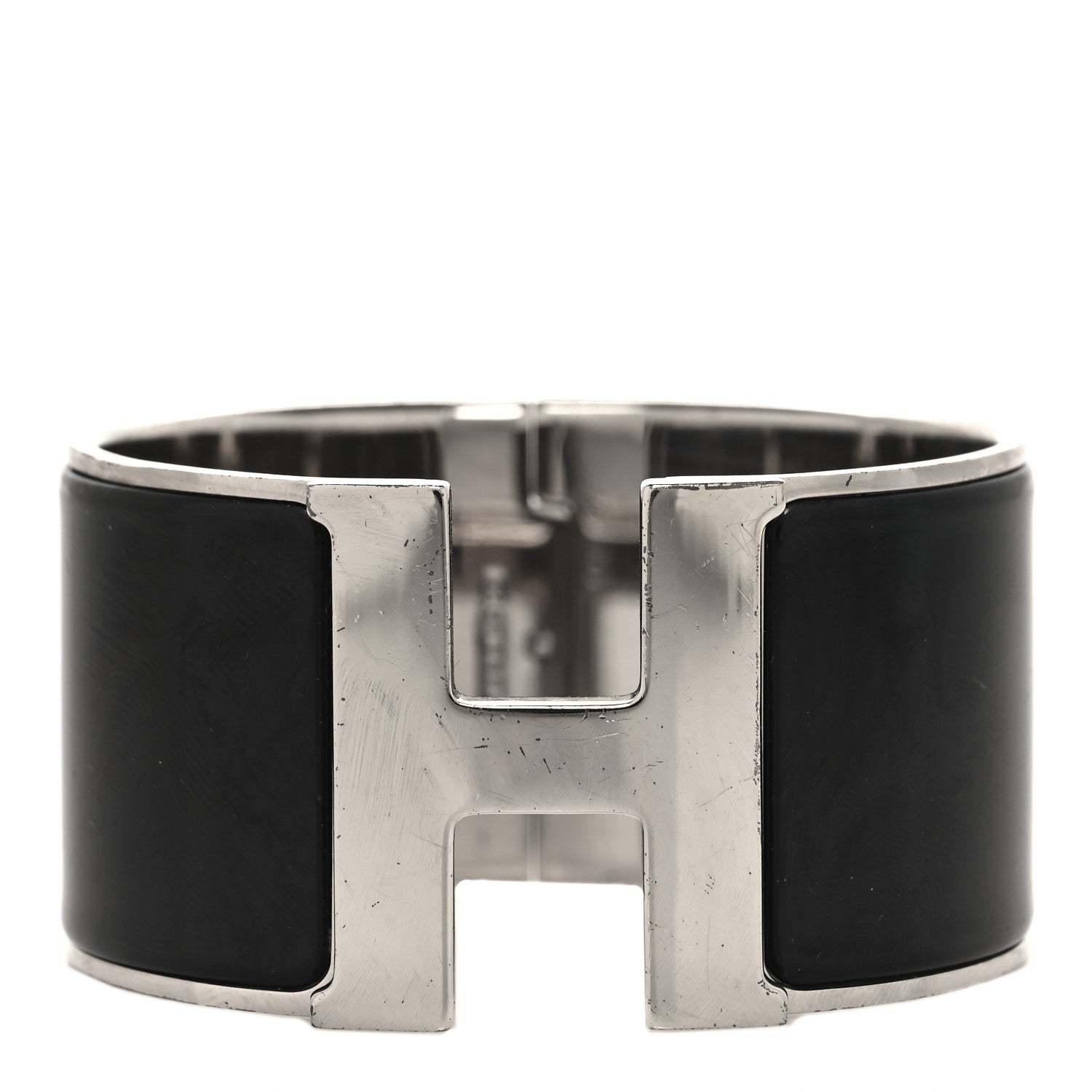 Hermes Enamel Extra Wide Clic Clac H Bracelet GM Black 1 of 4